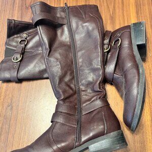 Tall Brown Zip-up Boots